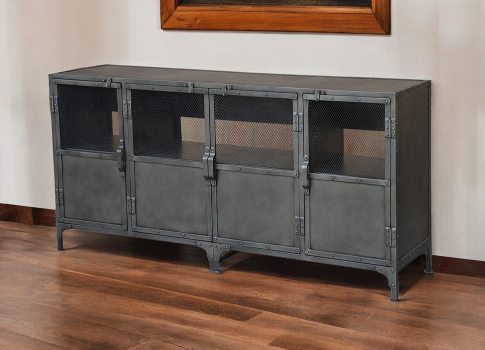 72" Metal Enclosed Storage TV Stand - Dark Gray