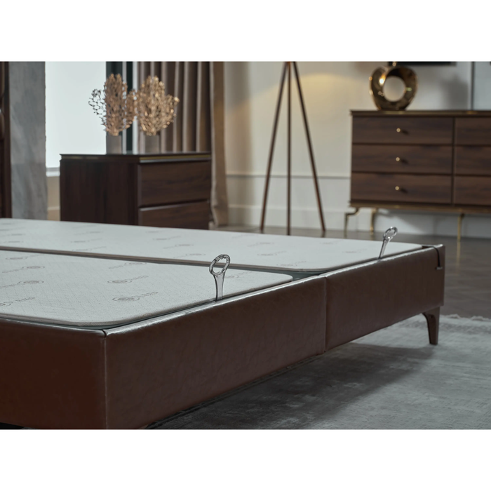 Bellona Montego Brown Leather Storage Bedroom Set – Queen & King Size