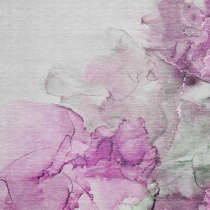 10' X 14' Abstract Washable Area Rug With UV Protection (647308) - Pink / Gray / Ivory
