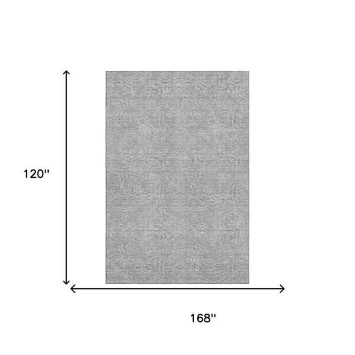 10' X 14' Geometric Washable Area Rug With UV Protection (682865) - Gray / Ivory