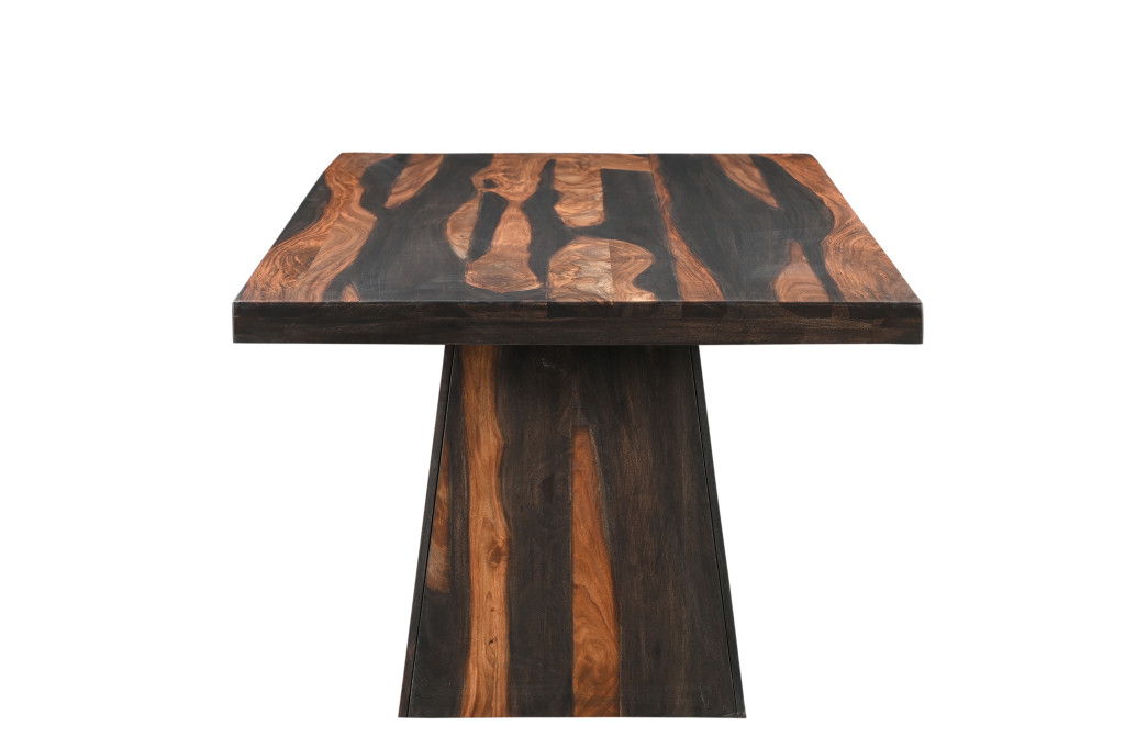 75" Solid Wood Pedestal Base Dining Table - Brown