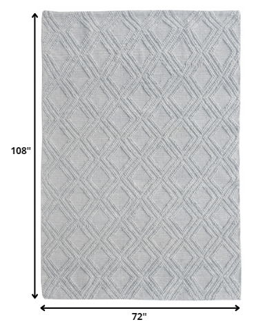 6' x 9' Geometric Handmade Area Rug - Gray