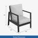 Set of 2 Giga all-weather ergonomic patio armchairs with thick cushions, featuring sturdy frames and comfortable outdoor seating.