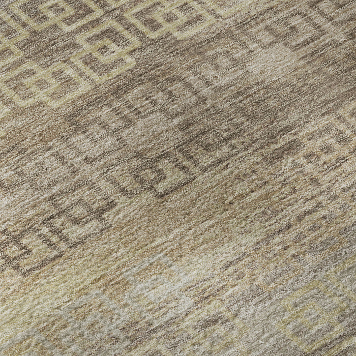 10' X 14' Striped Washable Area Rug With UV Protection (715069) - Beige / Brown