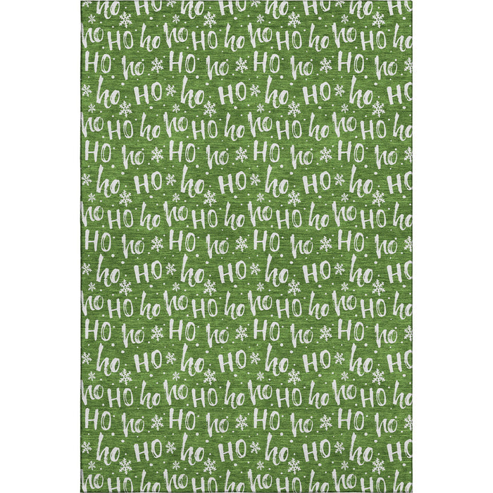 10' X 14' Abstract Geometric Washable Area Rug With UV Protection (701798) - Green / Ivory