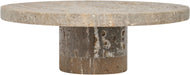 Rectangular Ralston genuine travertine tray by Meridian Furniture with natural stone surface and sleek modern design.