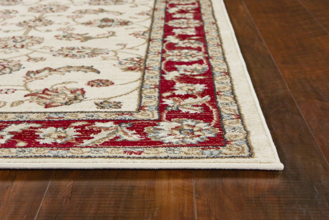 9' x 12' Polypropylene Area Rug - Ivory Or Red
