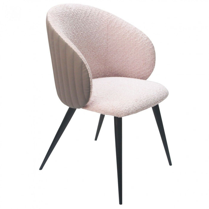 Upholstered Fabric Wing Back Dining Room Arm Chair - Cream