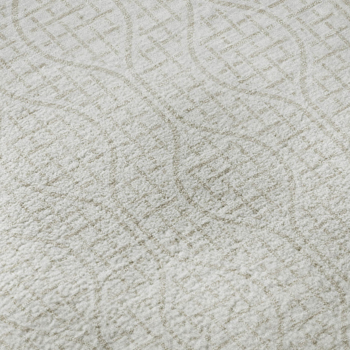 10' X 14' Geometric Washable Area Rug With UV Protection (673639) - Ivory / Beige