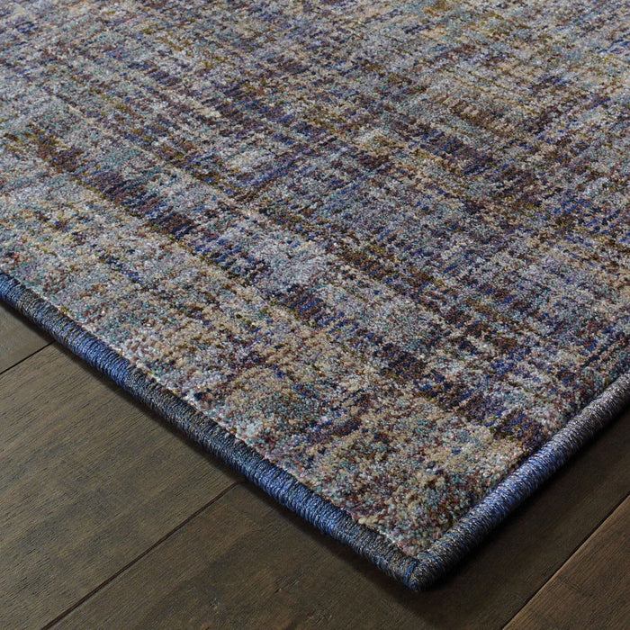 9' x 12' Power Loom Area Rug - Blue And Ivory