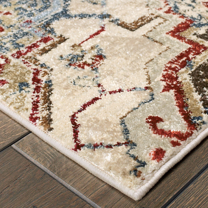 10' X 13' Oriental Area Rug - Ivory And Gold