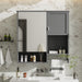 Giga modern wall-mounted bathroom medicine cabinet with mirrored door and storage shelves for bathroom wall organization