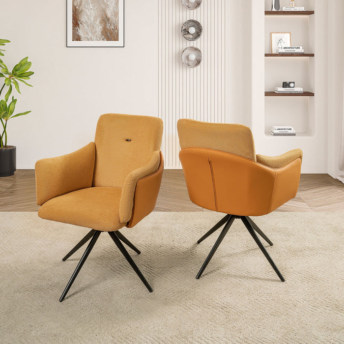 Pair of Giga swivel home office desk chairs with armrests, adjustable height and modern design, set of two.