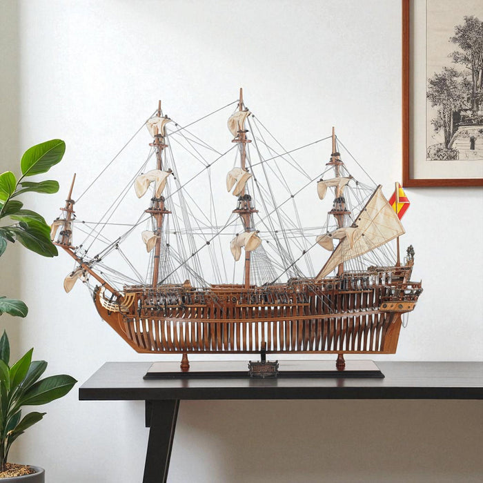 Hand Painted Boat (401986) - Brown