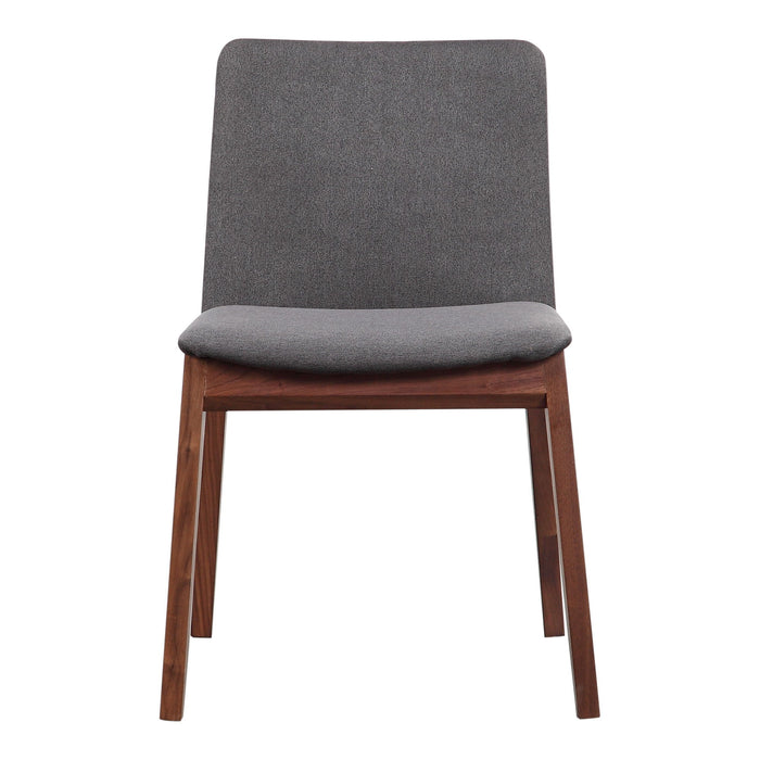 Fabric Solid Wood Dining Side Chairs (Set of 2) - Gray / Brown