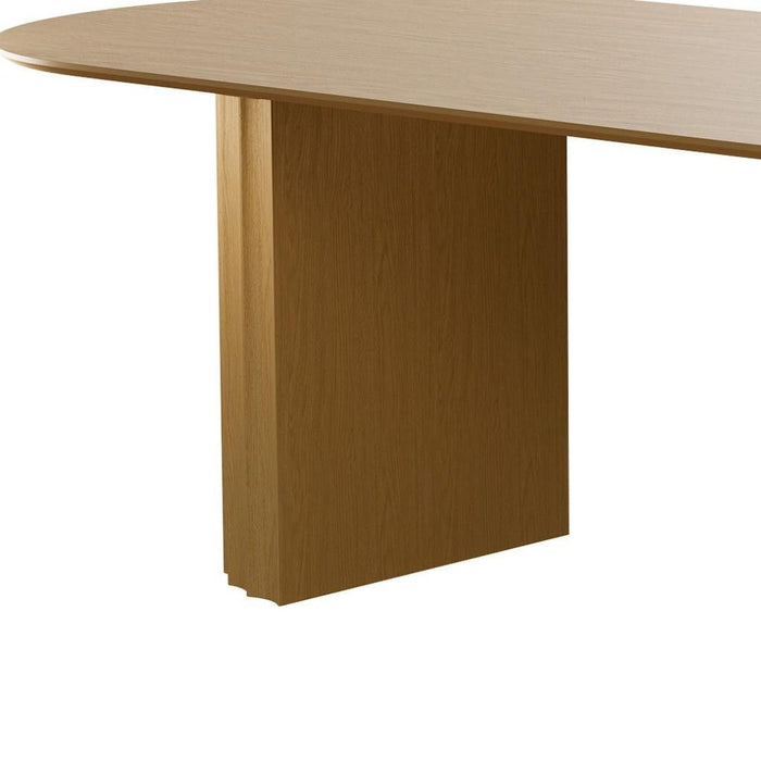 Double Pedestal Base Oval Wood Dining Table - Natural