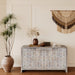 Giga farmhouse style wooden sideboard with four doors, ideal for living room, entryway, or dining room storage.