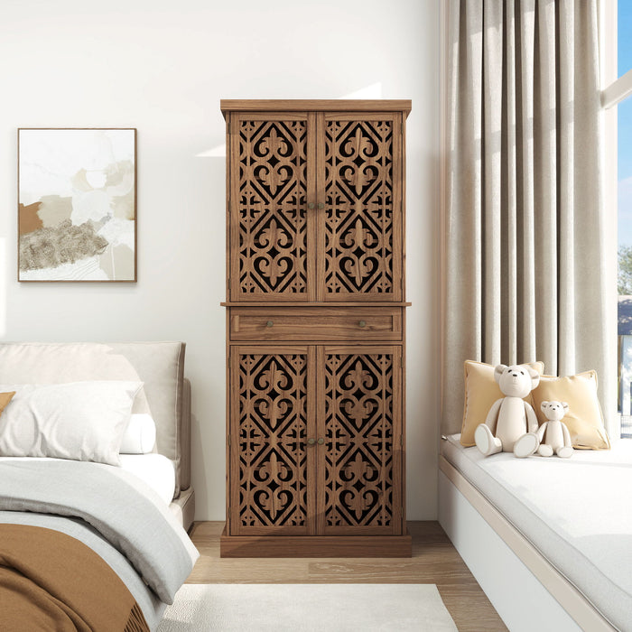 Giga 4-door accent cabinet with one drawer and four adjustable inner shelves for versatile storage and organization.