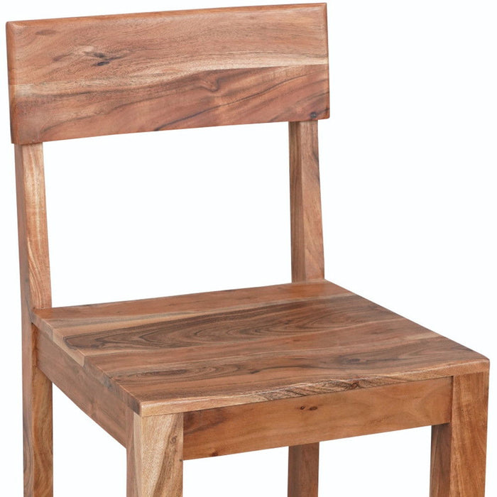 Solid Wood Counter Height Bar Chair - Wood Brown