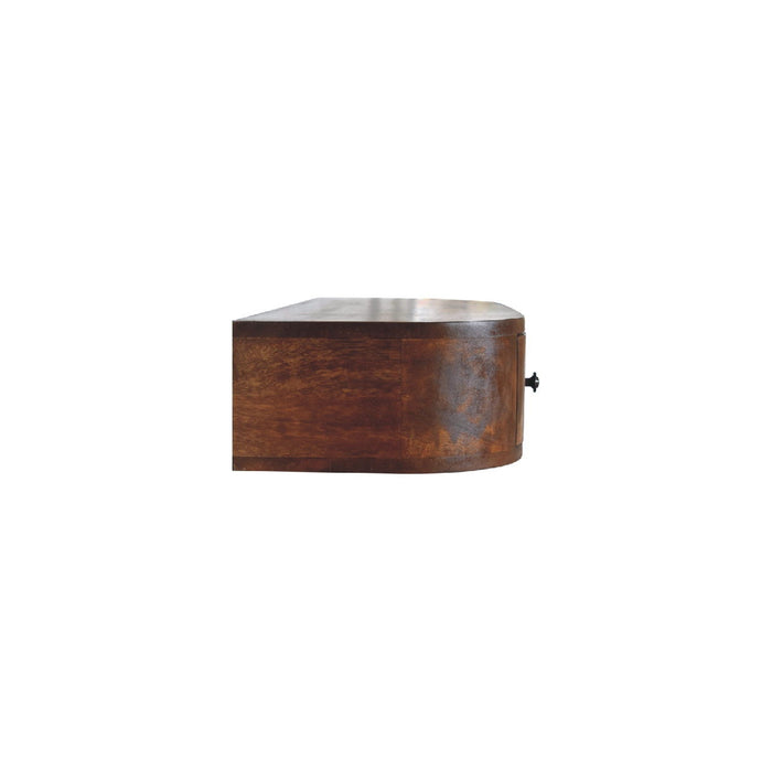 Solid Wood Solid Console Table With Shelf With Two Drawers (719172) - Brown