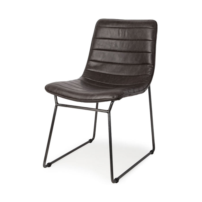 Faux leather Side Chairs (Set of 2) - Black
