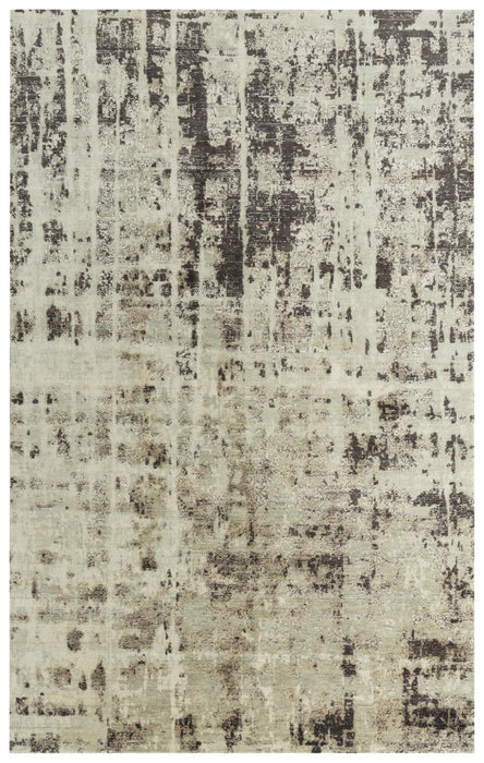 9' X 12' New Zealand Lambs Wool Abstract Hand Carved Handmade Area Rug (748011) - Green / Brown / Beige