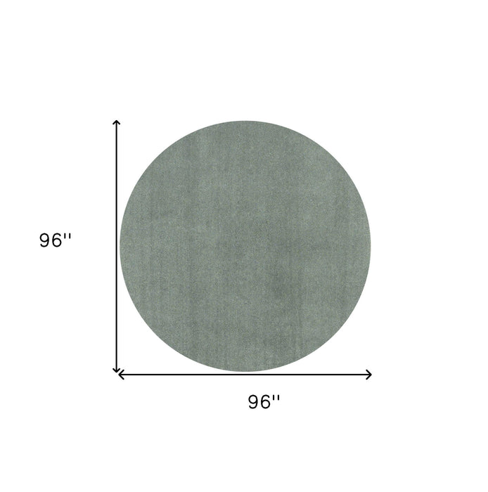 8' Round Polyester Area Rug - Slate