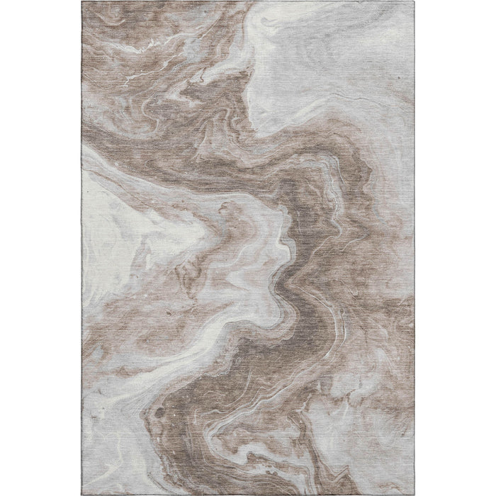 10' X 14' Abstract Washable Area Rug With UV Protection (697782) - Taupe / Brown / Ivory