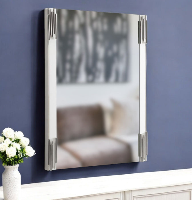 43" Steel Framed Accent Mirror - White