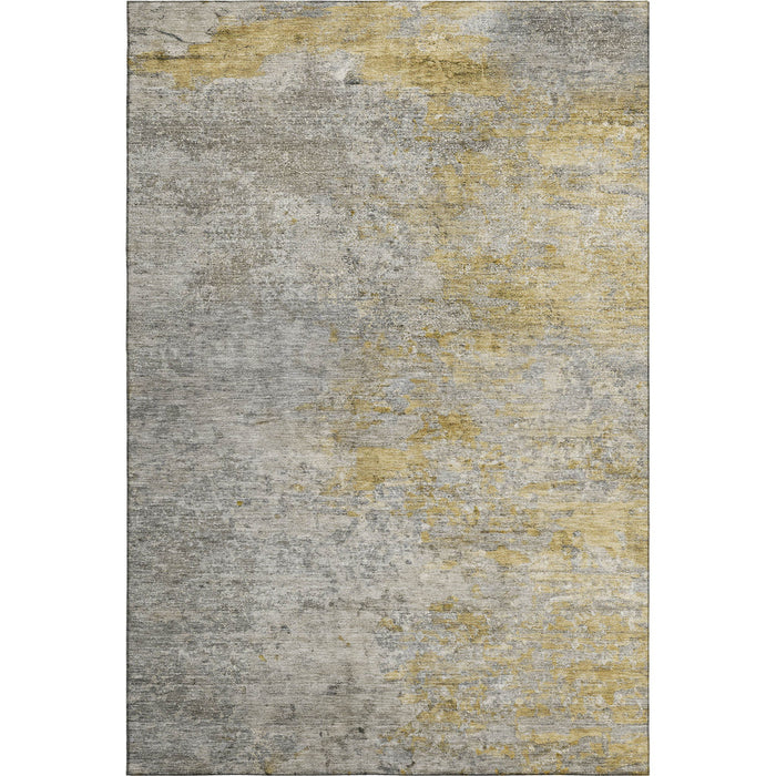 10' X 14' Abstract Washable Area Rug With UV Protection (692805) - Gray / Gold / Ivory