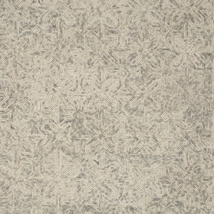 8' X 12' Wool Abstract Geometric Area Rug - Beige / Gray