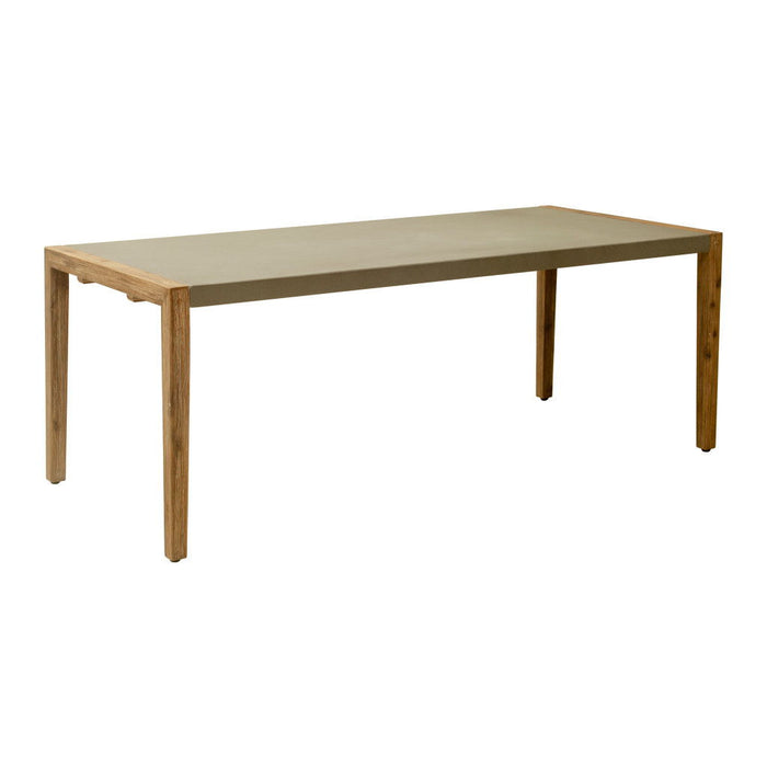 79" Wood And Solid Wood Pedestal Base Dining Table - Gray