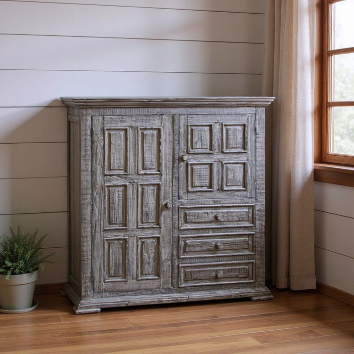 Solid Wood Three Drawer Gentlemans Chest - Gray