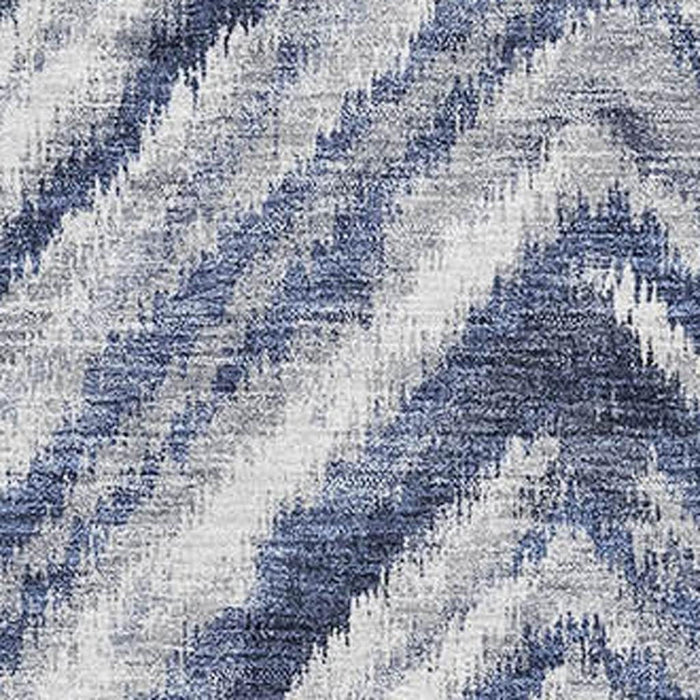 10' X 14' Geometric Washable Area Rug With UV Protection - Blue / Gray