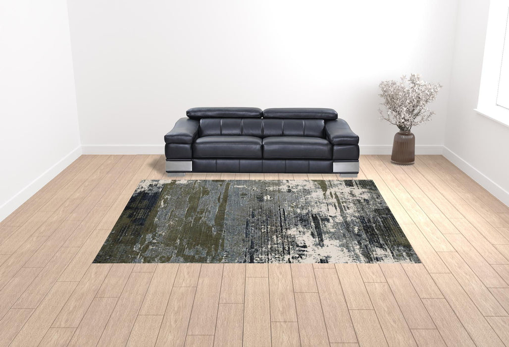 10' x 13' Abstract Power Loom Area Rug - Blue And Green