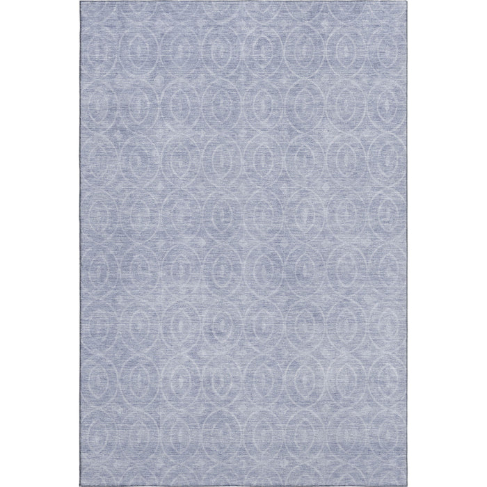 10' X 14' Geometric Washable Area Rug With UV Protection (691896) - Sky Blue / Ivory