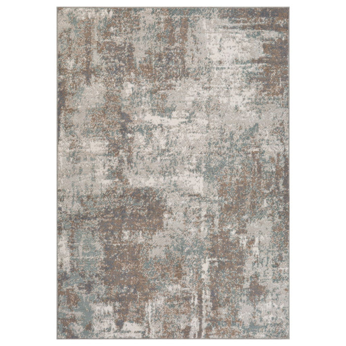 10' x 14' Brown Abstract Power Loom Area Rug - Gray And Light