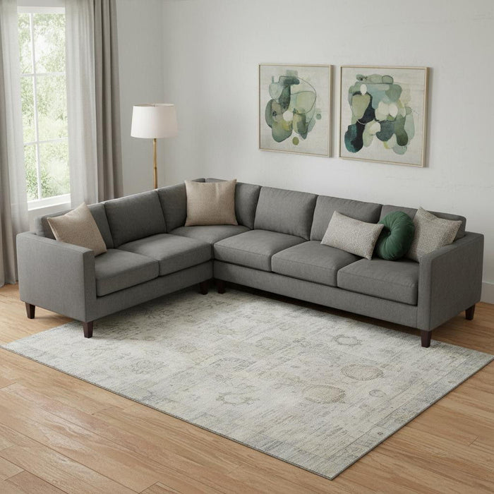 10' X 14' Oriental Washable Area Rug With UV Protection (700775) - Linen / Beige