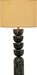 Meridian Furniture Opus table lamp with genuine marble base, linen textured fabric shade, and brass accents.