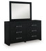 Signature Design by Ashley Maeling six-drawer dresser with sleek wood finish and modern handles, standing against a neutral wall.