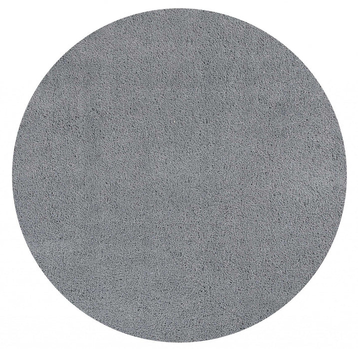 8' Round Polyester Area Rug - Gray