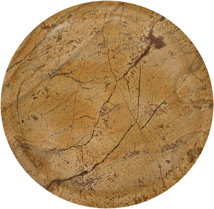 Genuine marble bowl from Meridian Furniture's Colannade collection, showcasing elegant veined marble surface and round shape.