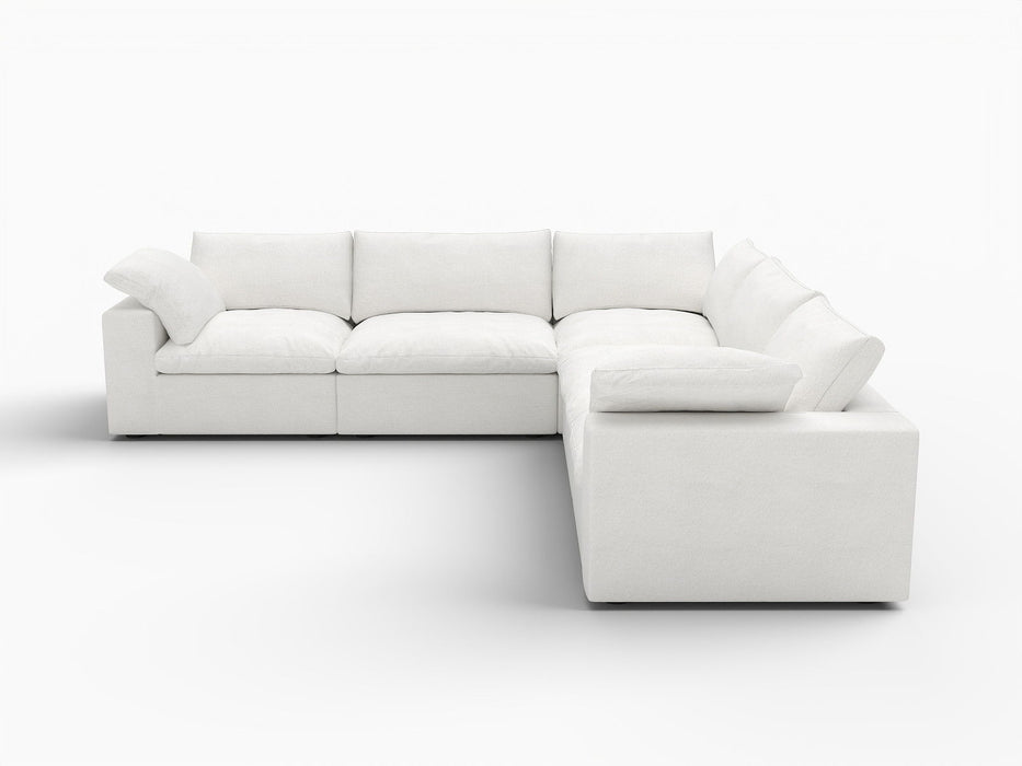 Blend Modular L Shaped Five Piece Corner Sectional - White