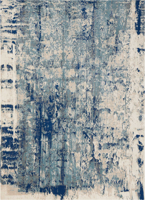9' X 13' Slate Abstract Non Skid Area Rug - Ivory