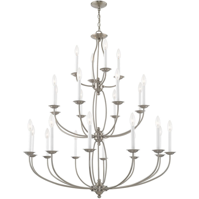 50" Multi Light Dimmable Chandelier With Shades - Nickel