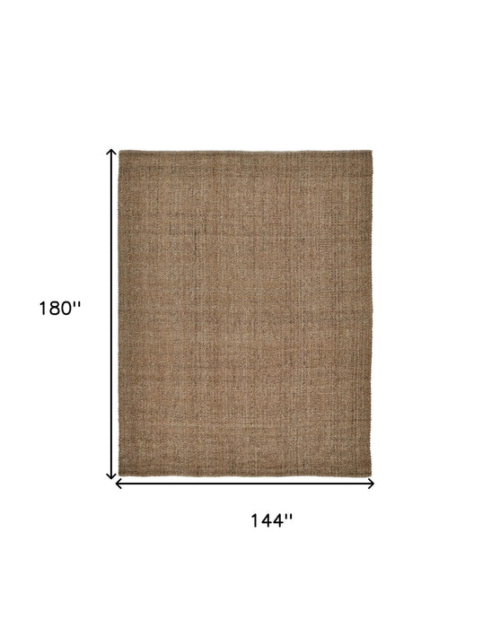 12' x 15' Hand Woven Area Rug - Brown