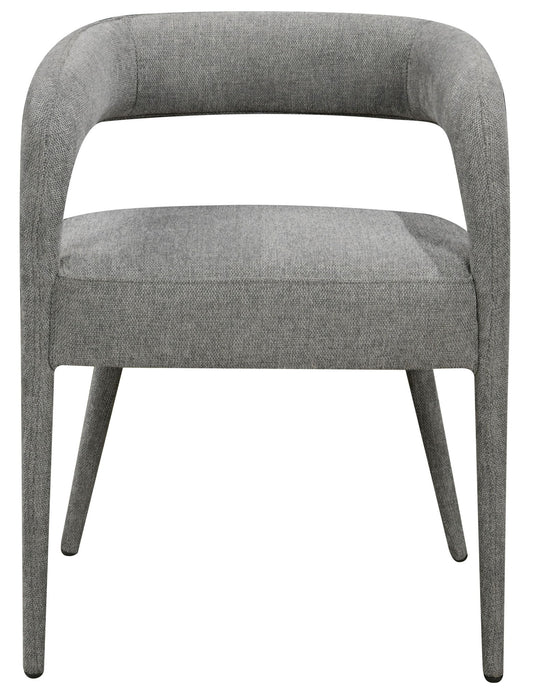 Upholstered Linen Open Back Dining Side Chairs (Set of 2) - Dark Gray