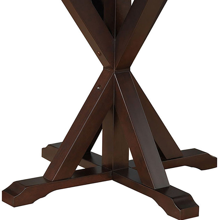 48" Rounded Solid Manufactured Wood Pedestal Base Dining Table - Espresso
