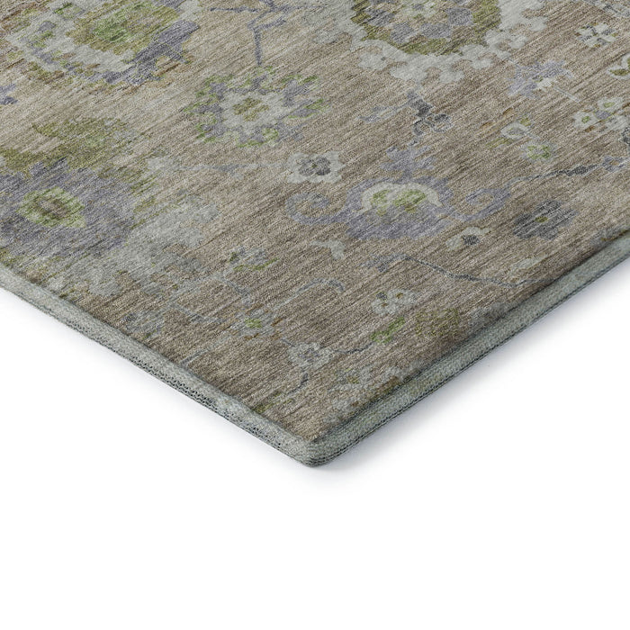 10' X 14' Floral Washable Area Rug With UV Protection (684456) - Beige / Green / Blue