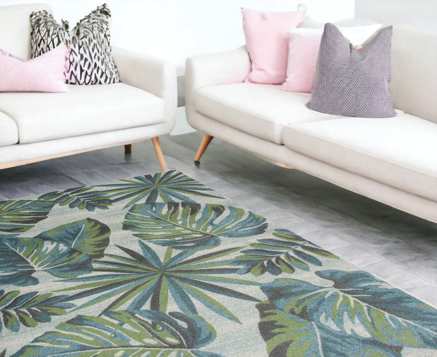 9' x 13' Polypropylene Area Rug - Teal Or Green